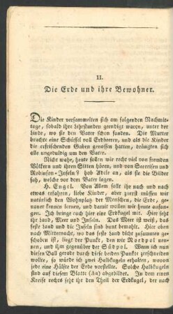 II. Die Erde und ihre Bewohner.