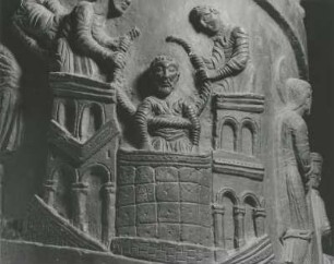 Johannes der Täufer wird ins Gefängnis geworfen, Bernwardsäule, Dom zu Hildesheim