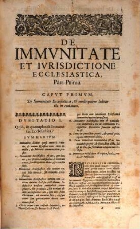 De immunitate ecclesiastica, 1
