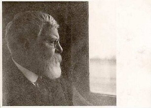 Fischer, Theodor; Stammbaum und Porträts Theodor Fischers - Porträtfoto Theodor Fischers im Profil