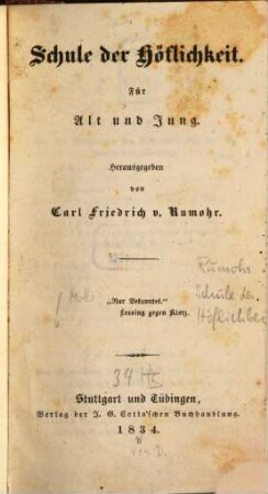 Schule der Höflichkeit für Alt und Jung