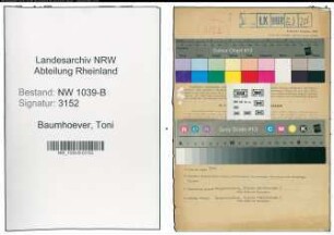 Entnazifizierung Toni Baumhoever , geb. 10.03.1902 (Lehrerin)