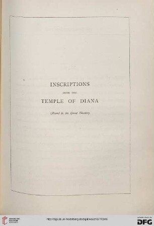 Inscriptions from the Temple of Diana