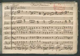 Dixit Dominus; V (4), orch, bc; G-Dur; MülH 164/3