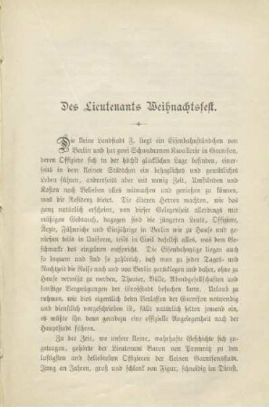 Des Lieutenants Weihnachtsfest