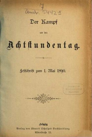 Der Kampf um den Achtstundentag