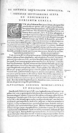 Historia Septuagesima Sexta. De Gobionibus Gobionum Genera