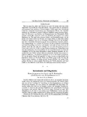 Seelenkunde und Erbgedanke : Bemerkungen zu dem Buch von W. Hartnacke: "Seelenkunde vom Erbgedanken aus"