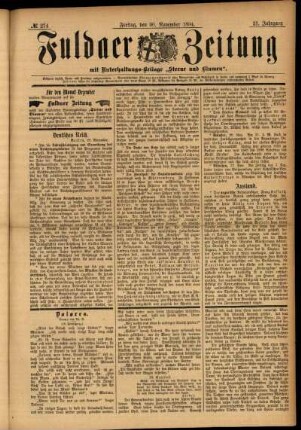 Ausgabe vom Freitag, den 30. November 1894.