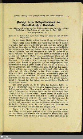 Predigt beim Feldgottesdienst der Vaterländischen Verbände