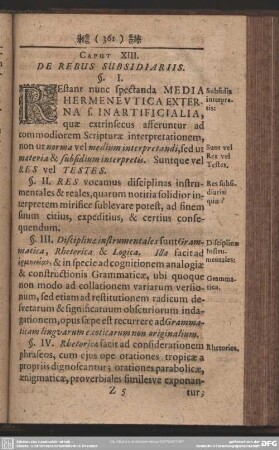 Caput XIII. De Rebus Subsidiariis