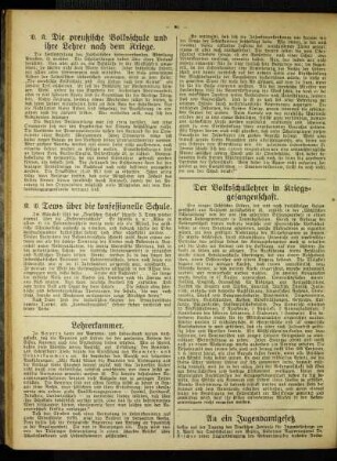 Tews über die konfessionelle Schule