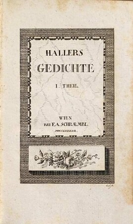 Hallers Gedichte, 1. Versuch Schweizerischer Gedichte, 1. Theil
