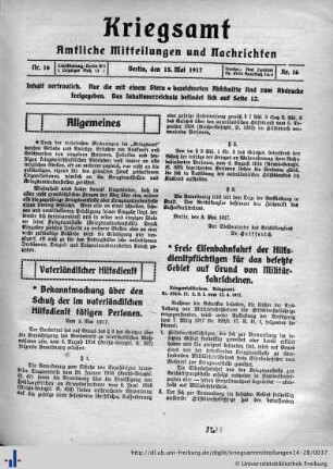 Nr. 16, 15.05.1917