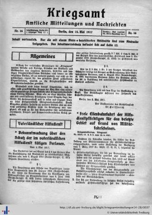 Nr. 16, 15.05.1917