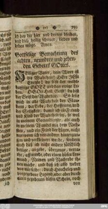 Gottselige Betrachtung des achten, neundten und zehenden Gebotes Gottes.