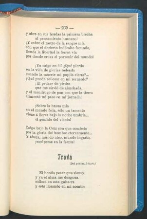Trova : (Del poema "Lázaro")