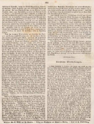 492 Kirchliche Mittheilungen