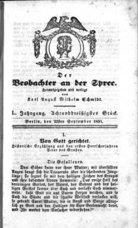 38. Stueck, 22. September 1851