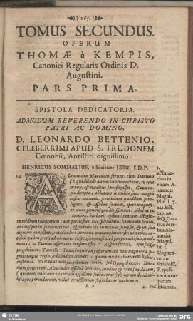 Tomus Secundus