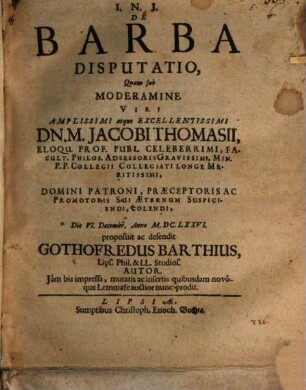De barba disputatio