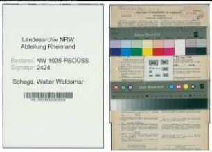 Entnazifizierung Walter Waldemar Schega , geb. 10.11.1904 (Steiger)