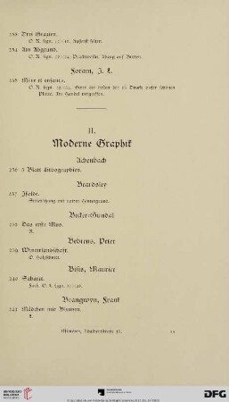 II. Moderne Graphik (Nr. 236-303)