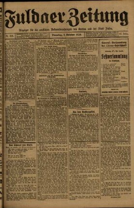 Ausgabe vom Dienstag, den 05. Oktober 1920.