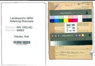 Entnazifizierung Karl Hautau, geb. 08.04.1897 (Stadtinspektor)