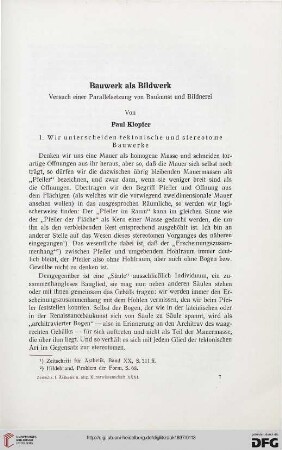 31: Bauwerk als Bildwerk : Versuch einer Parallelsetzung von Baukunst und Bildnerei