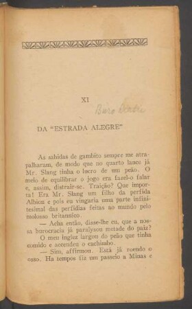 XI - Da "Estrada Alegre"