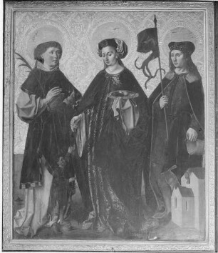 Elisabethaltar — Heilige Elisabeth zwischen den Heiligen Stephanus und Florian
