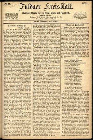 Ausgabe vom Samstag, den 09. August 1873.