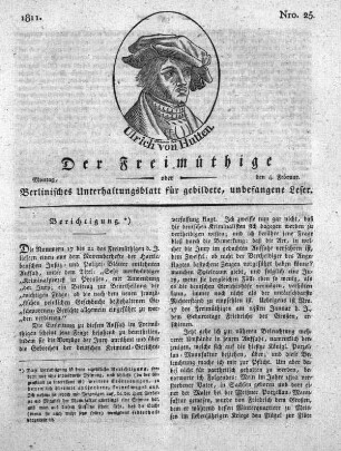 Nro. 25, Montag, den 4. Februar 1811