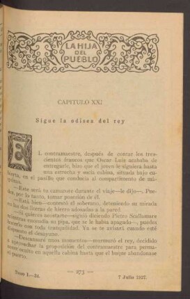 Capítulo XXI - Sigue la odisea del rey