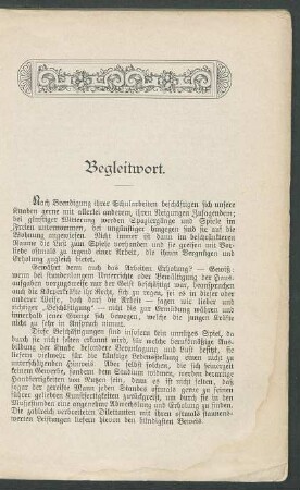 Begleitwort.