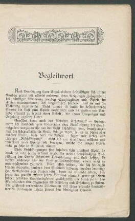 Begleitwort.