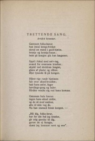 Trettende Sang. Arnljot kommer.
