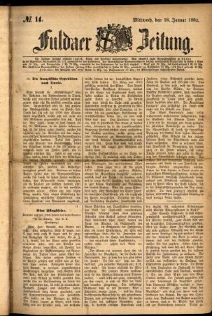 Ausgabe vom Mittwoch, den 18. Januar 1882.
