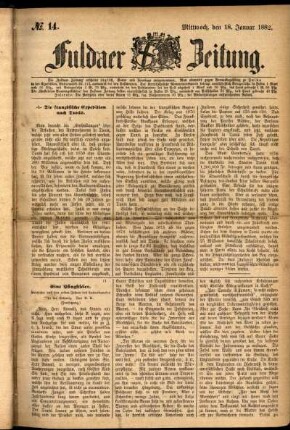 Ausgabe vom Mittwoch, den 18. Januar 1882.