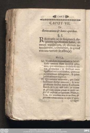 Caput VII. De Renovatione & bonis operibus.
