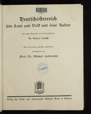Österreich, sein Land und Volk und seine Kultur