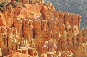 Sandsteinfelsen im Bryce Canyon Nationalpark : Von zahlreichen Aussichtspunkten können Besucher im Bryce Canyon Nationalpark die unterschiedlichen Sandsteinformationen und Felsnadeln, so genannte "Hoodoos", betrachten. Aufgenommen am 18. August 2012