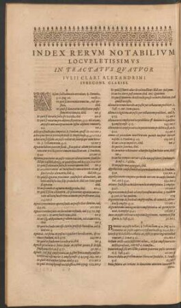 Index Rerum Notabilium Locupletissimus In Tractatus Quatuor ...