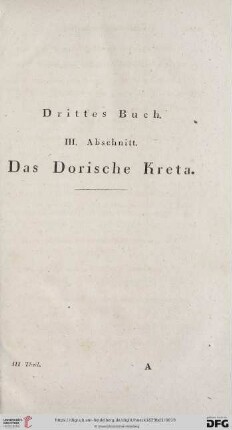 Drittes Buch. III. Abschnitt: Das Dorische Kreta