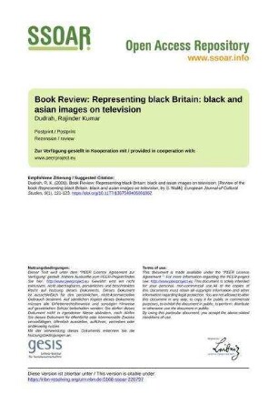 Book Review: Representing black Britain: black and asian images on television