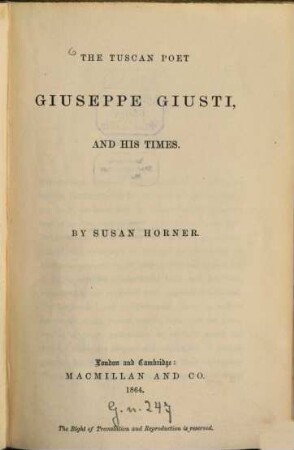 The Tuscan poet Giuseppe Giusti and his times