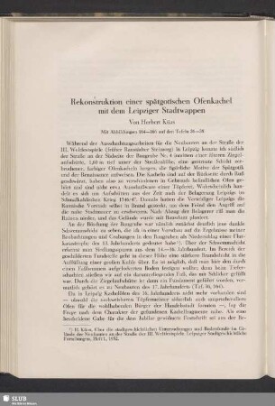 Rekonstruktion einer spätgotischen Ofenkachel mit dem Leipziger Stadtwappen
