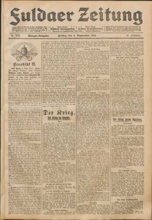 Ausgabe vom Freitag, den 04. September 1914.