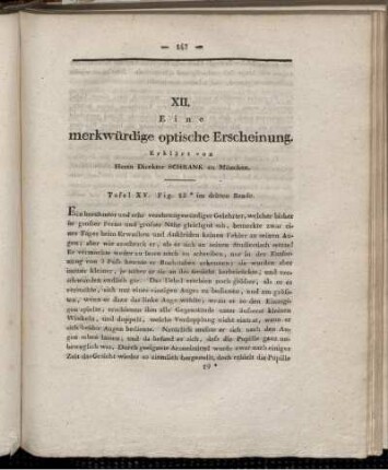 XII. Eine merkwürdige optische Erscheinung.